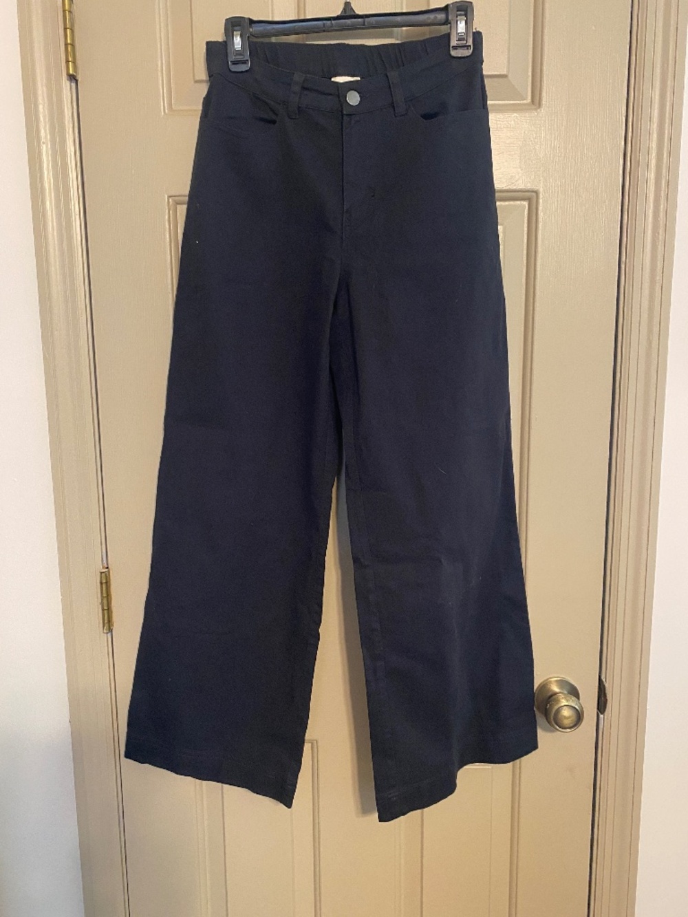 Pact Women's Black Stretch Twill Wide Leg Pant S